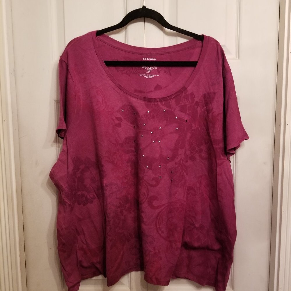 Purple Scoop neck tee shirt